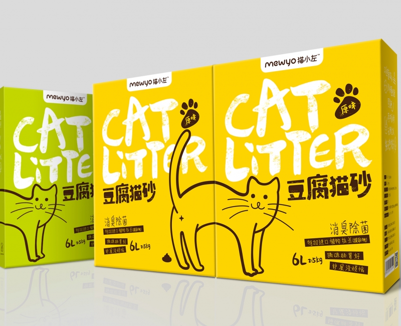 貓小左貓砂包裝設(shè)計(jì)包裝設(shè)計(jì)案例 - 四喜設(shè)計(jì)作品